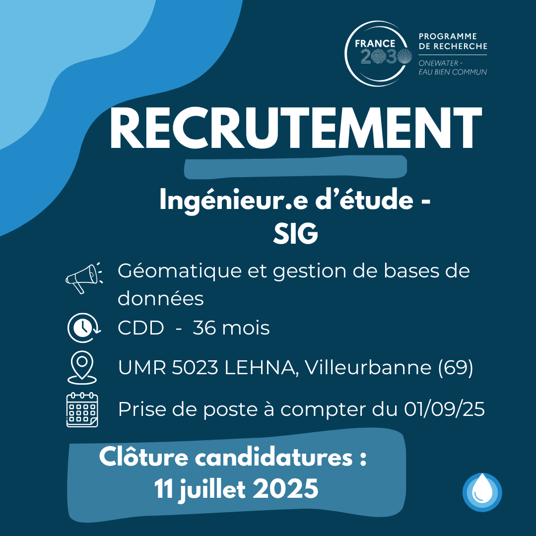 Poste à pourvoir | Projet ciblé 3 OBSWATERS© OneWater Post LinkedIn_visuel
