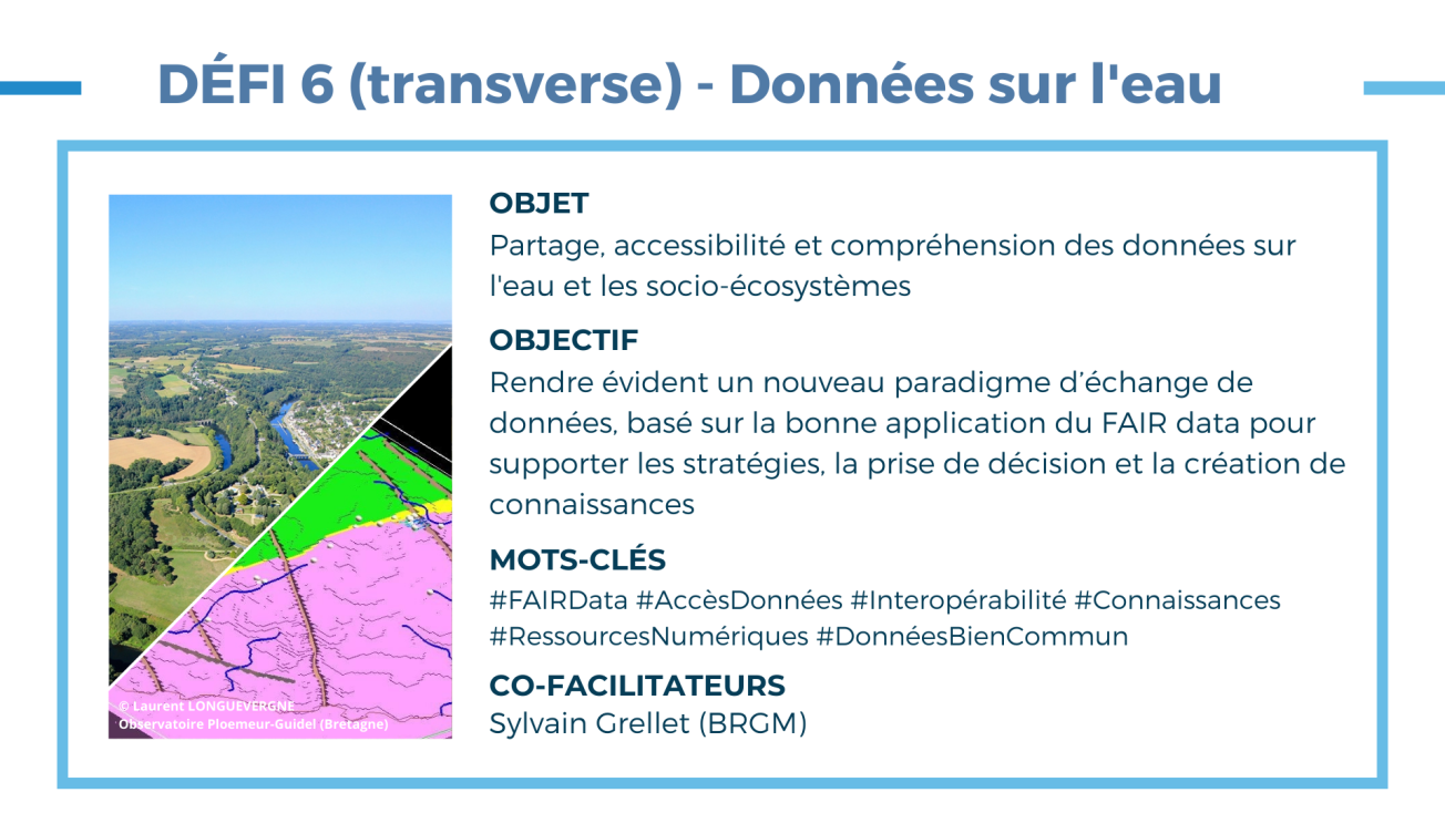 Visuel sous le format d'une carte d'identité présentant le Défi 6 OneWater