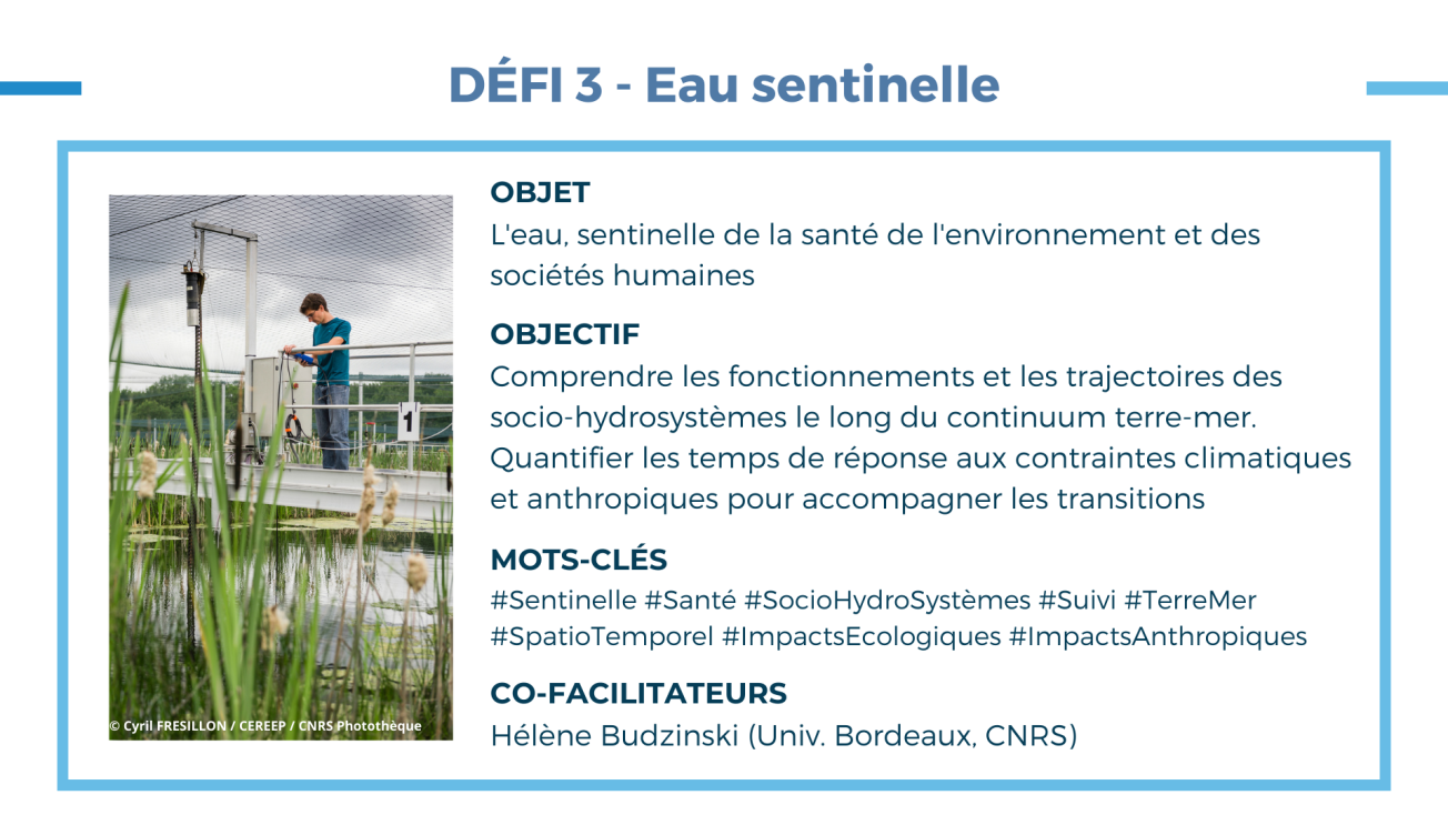 Défi 3 - Eau Sentinelle© OneWater Visuel de présentation du Défi 3 - Eau Sentinelle
