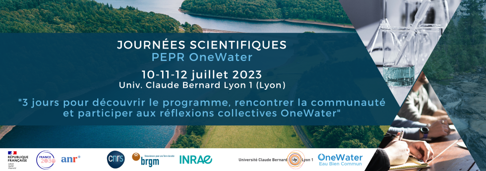 Bannière de présentation des Journées Scientifiques OneWater 2023